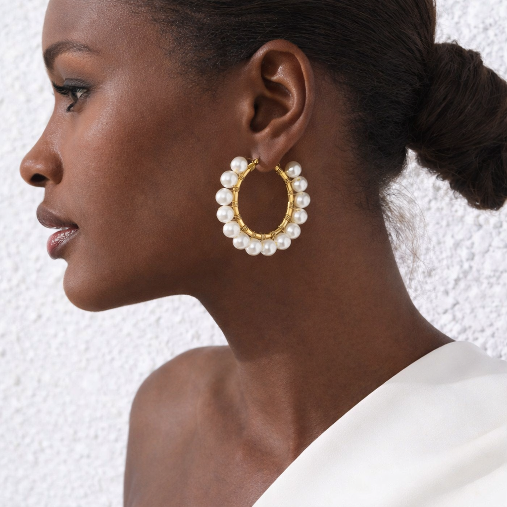 Pearl Halo Hoops