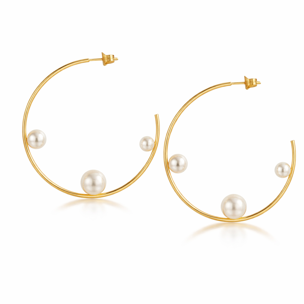 Luxe Pearl Hoops