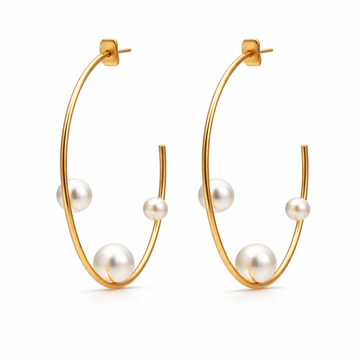 Luxe Pearl Hoops