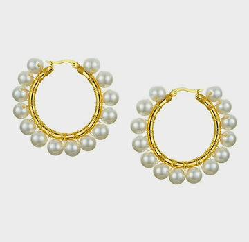 Pearl Halo Hoops